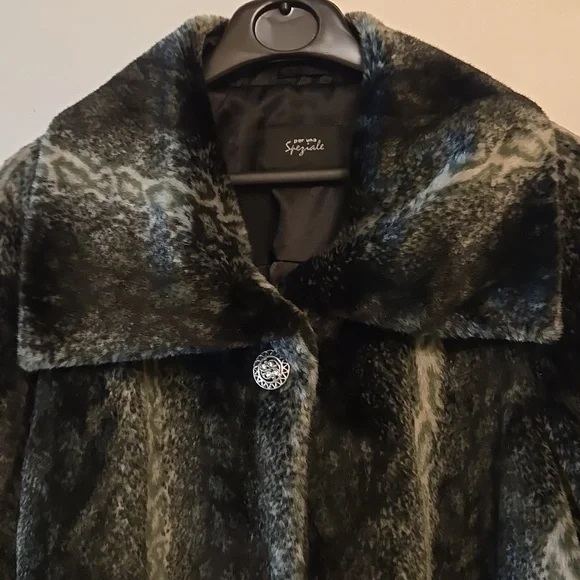 🌞Host Pick🌞Marks & Spencer Per Una Faux Fur Swing Jacket L - Picture 2 of 10